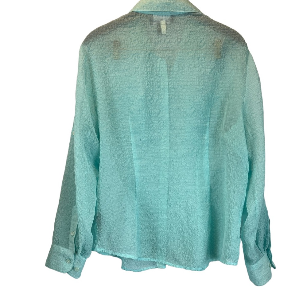 Evan-Picone Adjustable Sleeve Button Up, Mint |16 - Picture 8 of 16